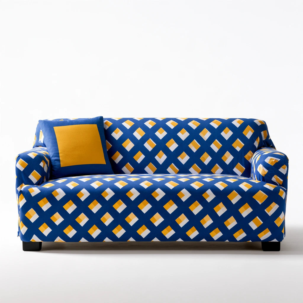 Housse extensible pour siège aux lignes épurées, coloris bleu
