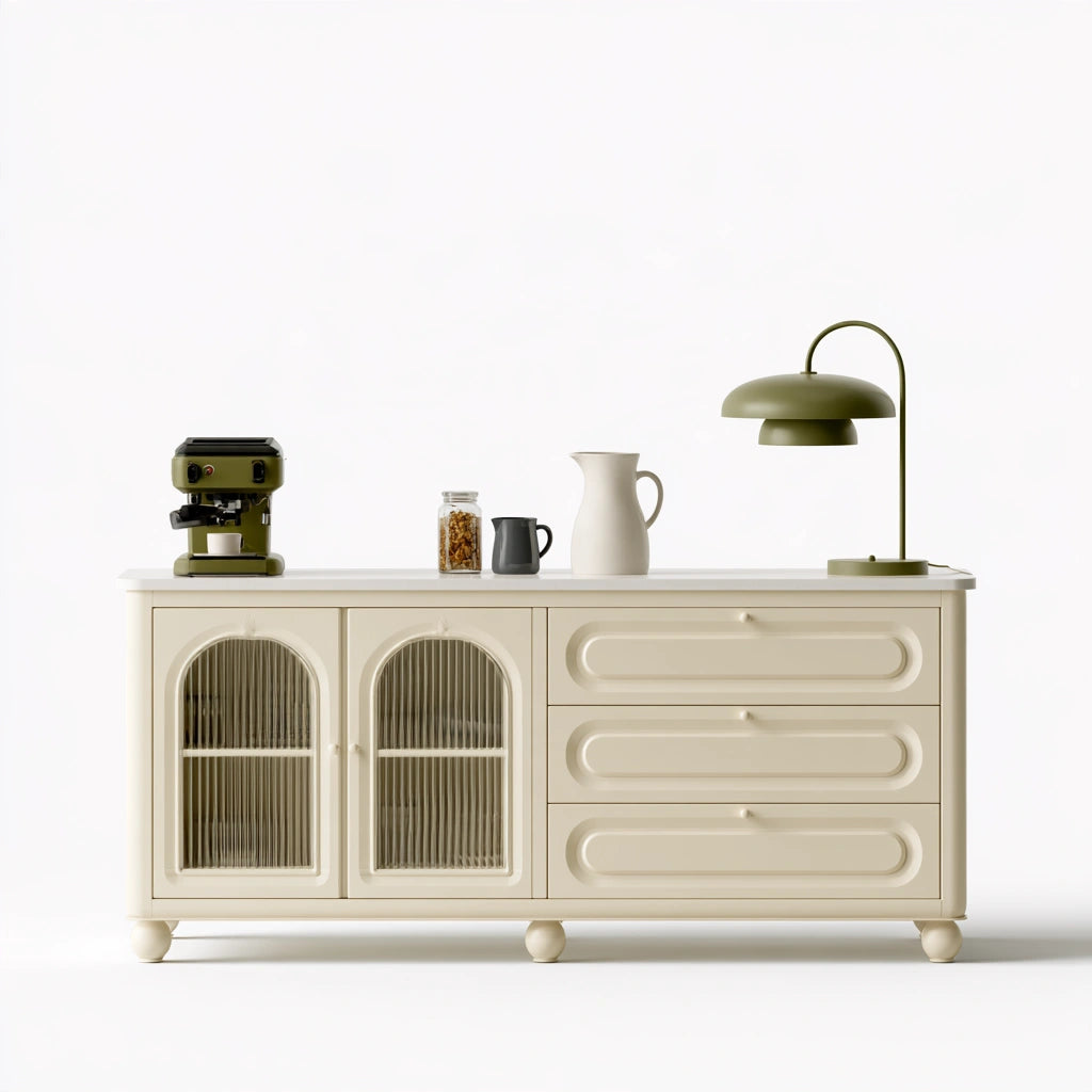 Buffet de rangement aux lignes épurées, coloris crème