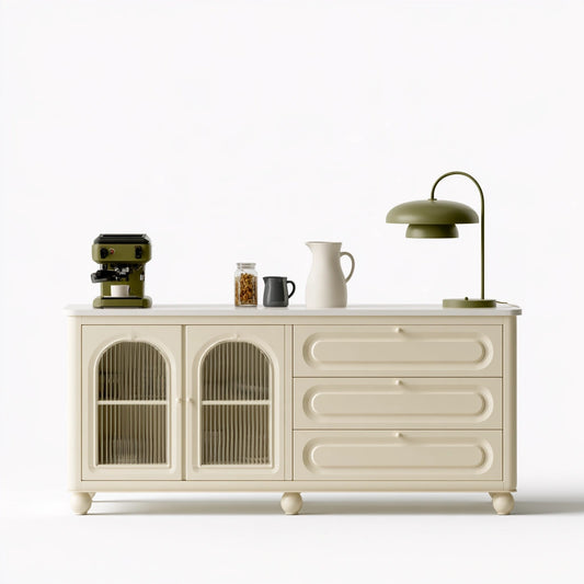 Buffet de rangement aux lignes épurées, coloris crème